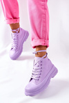 High Sneakers On A Chunky Sole Purple Trissy