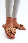 Women's Slippers With Bow Camel Rivarina