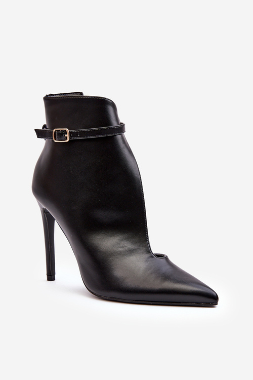 Leather Women's Heels Black Amalundi