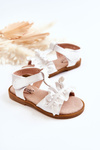 Sandały Dziecięce Rzep Falbanka Białe Lussia