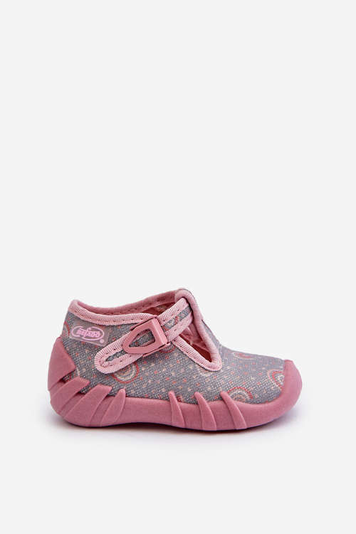 Comfortable Children's Slippers BEFADO 110N490 Grey-Pink
