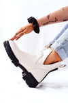 Booties With Cut-Out Detail Zip-up Boots White Corano