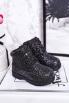Children's Insulated Glitter Boots Black Mermaid