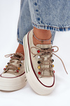 Women's Platform Sneakers Beige GOE RR2N4105