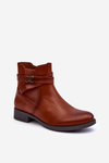 Women's Flat Heel Boots Brown Noria
