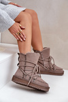 Women's Snow Boots Made Of Natural Suede D.Franklin DFSH375004 Taupe