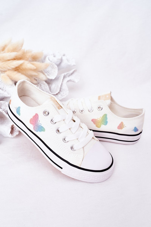 Children's Sneakers With Butterflies White Fairytale