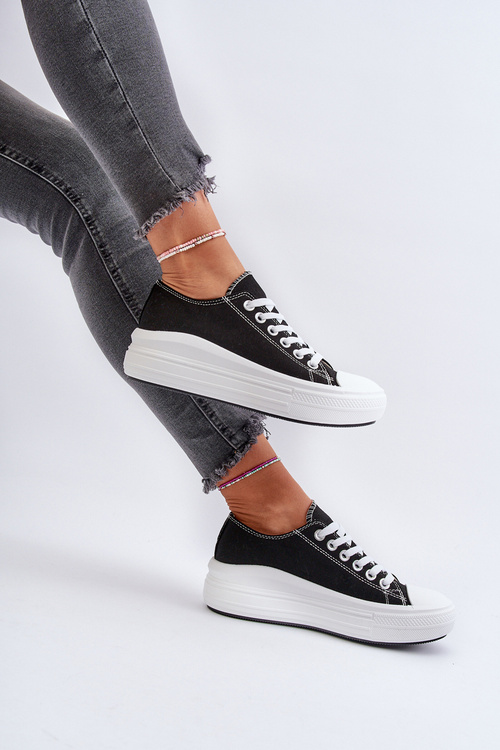 Trampki Masywna Platforma Czarne Amyete K-81