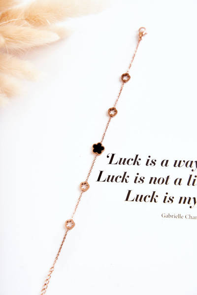 Women's Celebrity Bracelet Pink Gold Clover