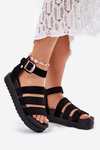 Women's Platform Sandals With Straps Black Nevidas