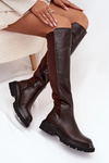 Slip-on women's boots made of eco leather chocolate Sylvina