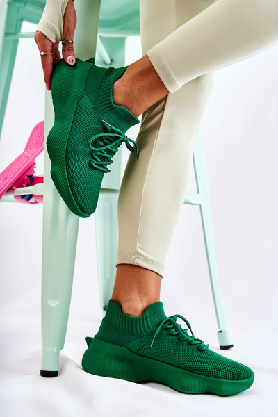 Buty Sportowe Wsuwane Damskie Zielone Dalmiro