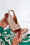 Flat Sandals With Decoration Beige Haliones