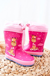 Children's Rubber Galoshes boots Fushia Giraffe Glynnala