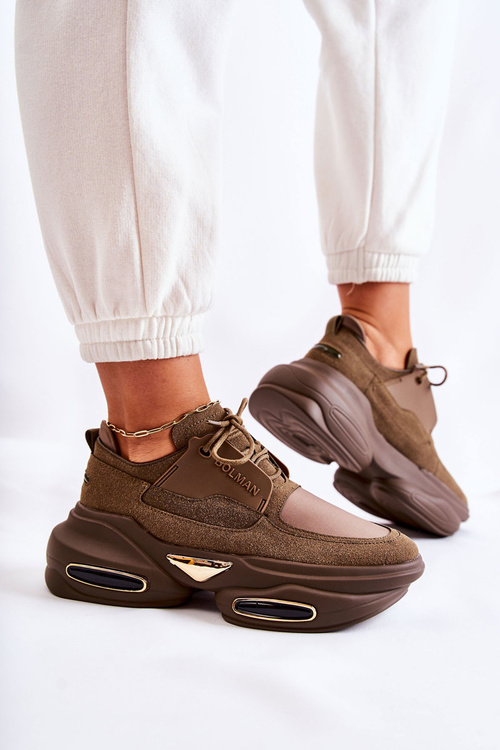 Sneakersy Sportowe Buty Damskie Khaki New Horizon