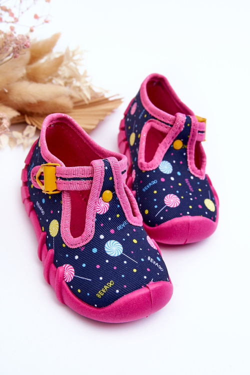 Buty Papcie Befado Dziewzęce 110P471 Różowo-Granatowe