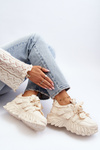 Women's sneakers with chunky sole beige Ellerai