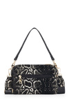 Torebka Listonoszka Klasyczna Wężowy Wzór Czarno-Złota NOBO N1340-CM23