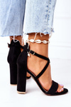 Suede High Heel Sandals Black Dance With Me