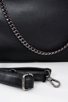 Women's Black Large Chain Chest Bag