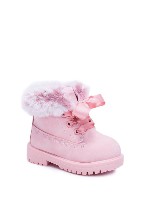 Children's Boots Trapper Fleece-lined Pink Tesoro