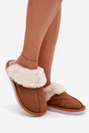 Women's slippers with fur Camel Carisse