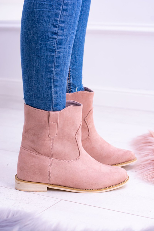 Lu Boo Women's Slip-on Ankle Booties Powder Pink Trinity