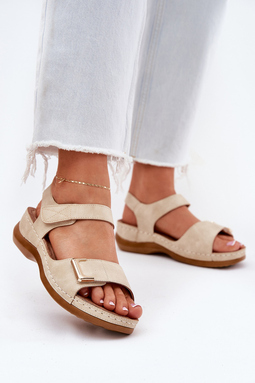 Comfortable Women's Wedge Sandals Beige Sadevale