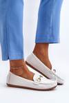 Women's Classic Moccasins with Decoration White Ainslee