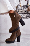 Suede Boots On High Heel Green Lagerlla