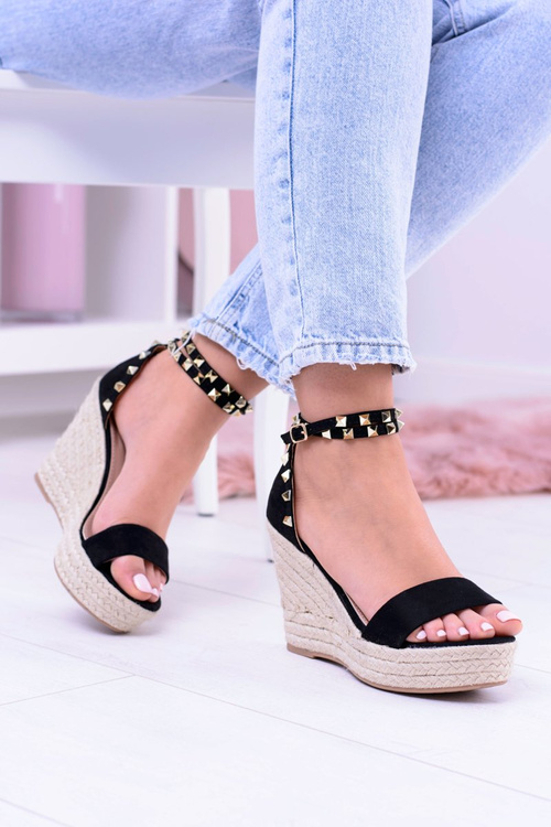 Women's Black Sandals On Anchor Espadrilles Coco