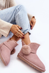 Pink Women's Suede Snow Boots with Cutouts Eraclio