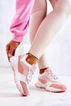Sportowe Buty Sneakersy Różowo-Białe Revenge