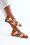 Leather Sandals with Elastic Maciejka 03375-26 Orange
