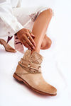 Suede Boots On Hidden Wedge Beige Verine