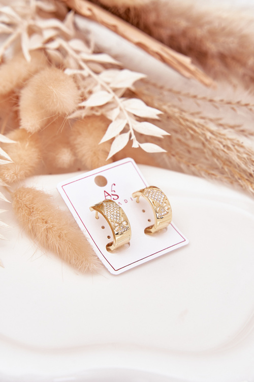 Women's Earrings Surgical Steel with Zirconia Gold