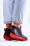 Women's Low Wellies Black and Red Eldora