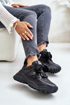 Skórzane Sneakersy Damskie CheBello 4583 Czarne 