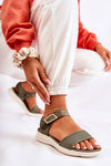 Women's Comfortable Sandals With Velcro Green Sidney