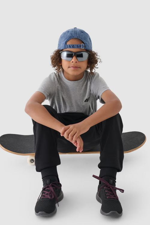 Boys T-shirt Smooth Cotton Gray 4F 4FJWMM00TTSHM1626-25S