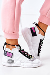 Sneakersy Sportowe Buty Wiązane Białe Bubble Tea