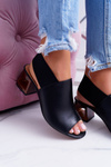 Laura Messi 1919 Leather Strapless Sandals Black