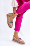 Women's Embellished Platform Loafers Beige Adelyn