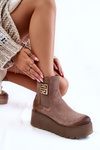 Women's Suede Boots On The Massive Platform Bright brown Savira 