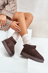 Women's Suede Snow Boots On Platform Brown Nereviana