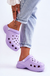 Foam Crocs Sandals On A Chunky Sole Violet Katniss