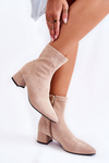 Suede Women's High Boots Beige Gloriss