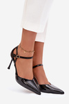 Lacquered High Heels with Strap Black Tarilin