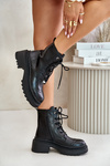Women's Warm Leather Ankle Boots Black Goe OO2N4115-W2