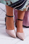 Women's Stiletto Sandals Beige and Black Ergola